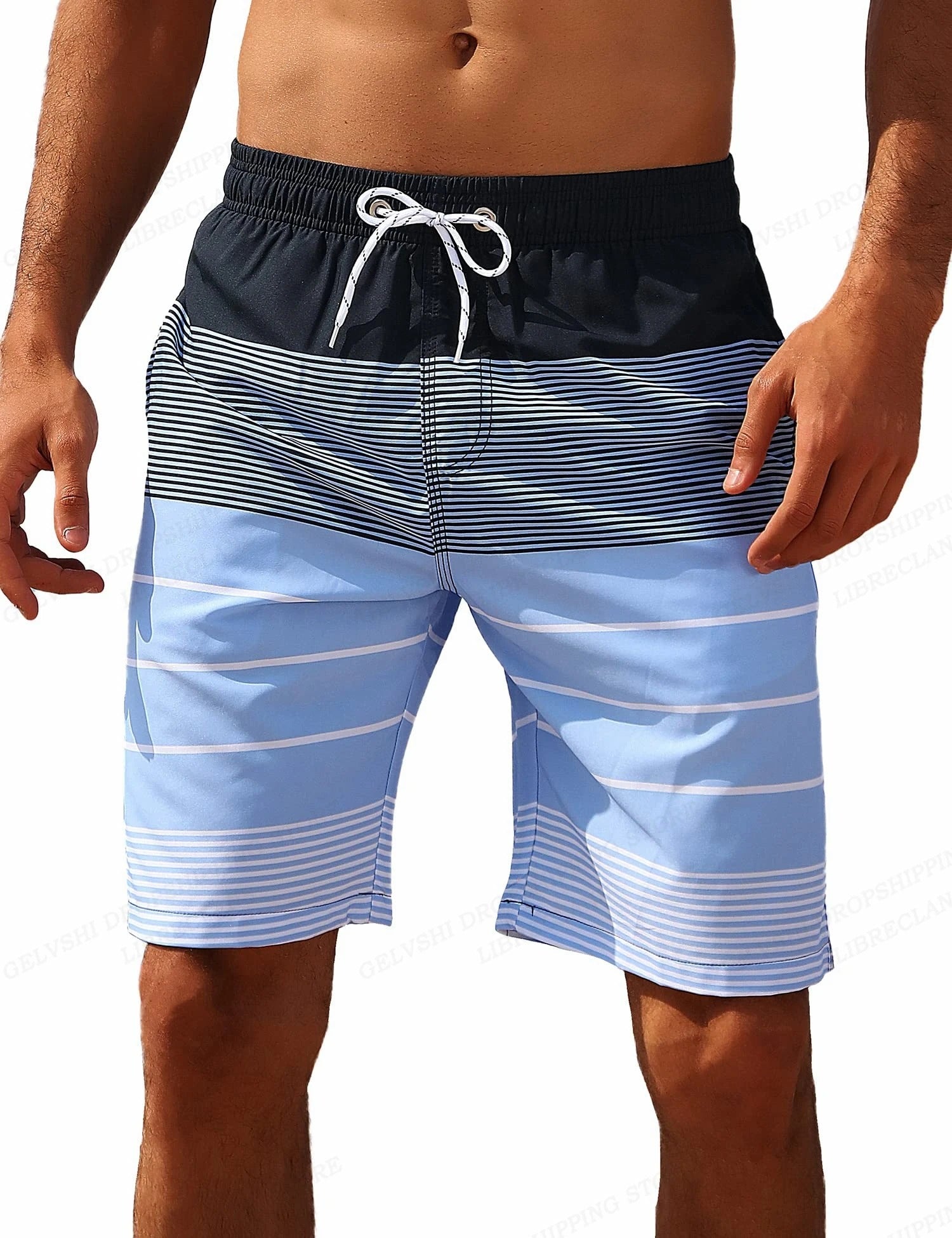 Bermuda Masculina Listrada de Verão Ferrazi