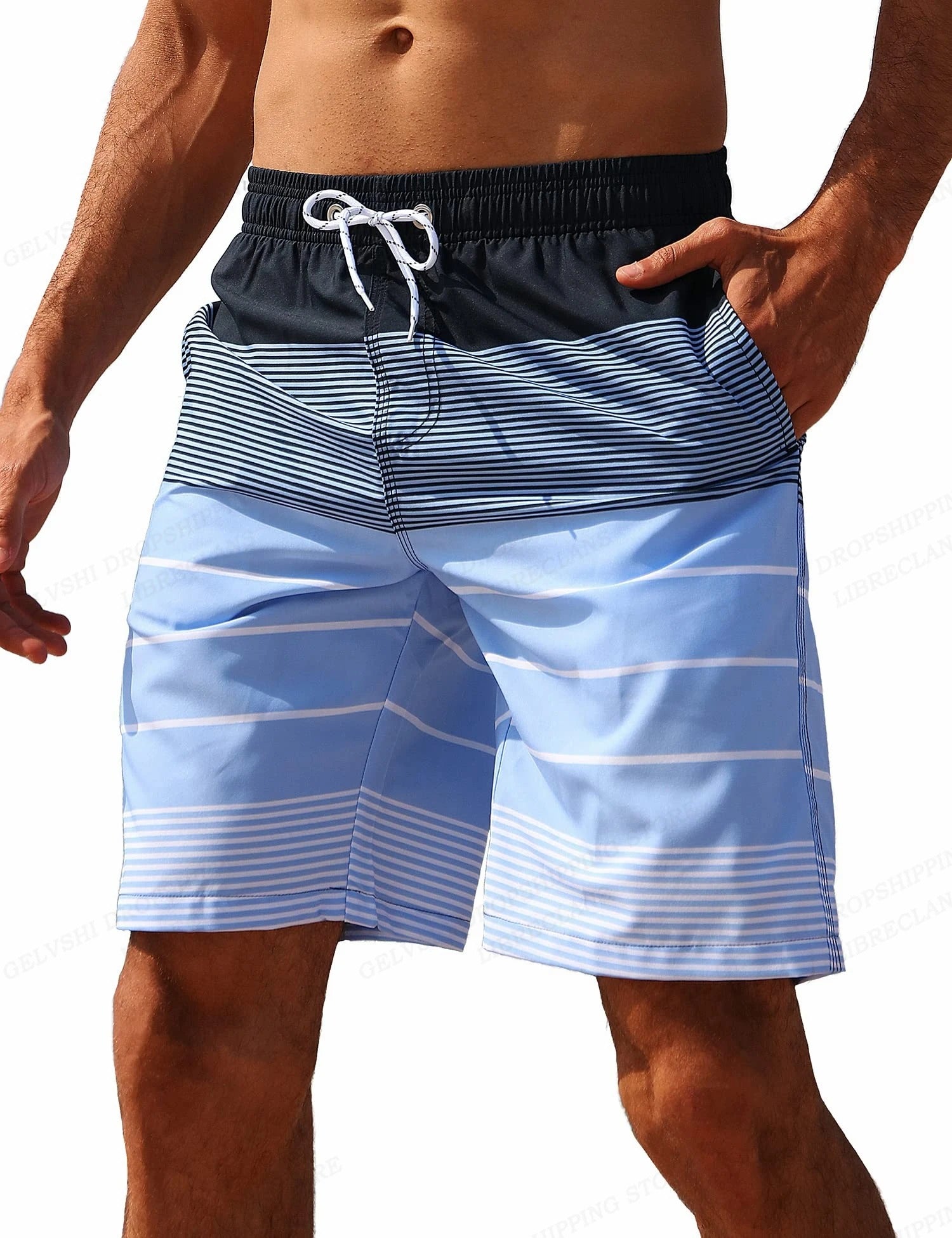 Bermuda Masculina Listrada de Verão Ferrazi