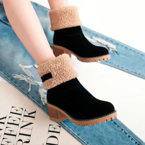 Bota de Inverno Forro Aveludado Estilo Aurora Boreal, Conforto Térmico e Elegância Nos Dias Frios