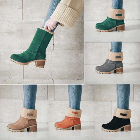 Bota de Inverno Forro Aveludado Estilo Aurora Boreal, Conforto Térmico e Elegância Nos Dias Frios