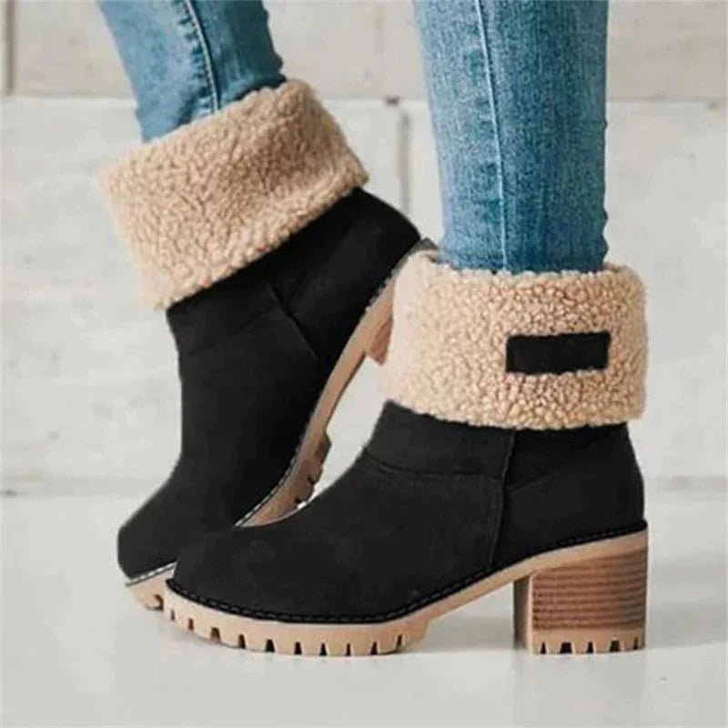 Bota de Inverno Forro Aveludado Estilo Aurora Boreal, Conforto Térmico e Elegância Nos Dias Frios