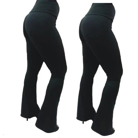 Calça Feminina Flare Flanelada Térmica com Cintura Alta Ferrazi