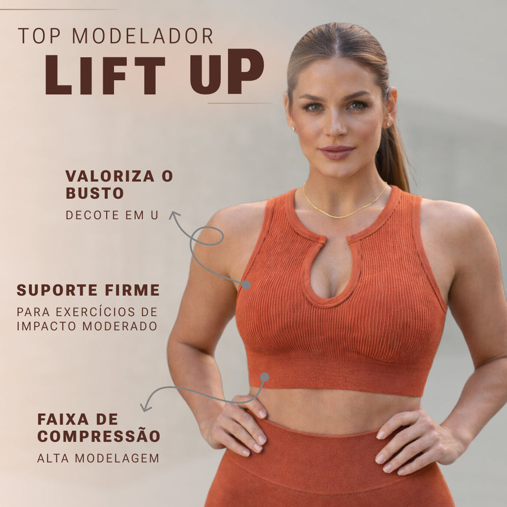 Sutiã Esportivo Suporte Modelador Aura Lift Vitalidade, Sustentação e Conforto Sem Marcas