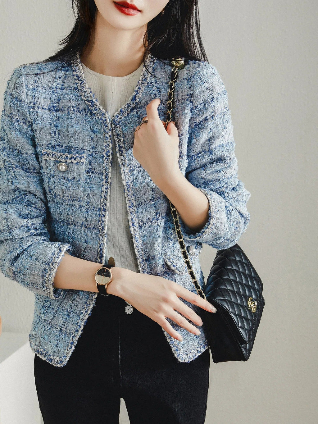 Casaco Feminino Clássico de Tweed Ferrazi