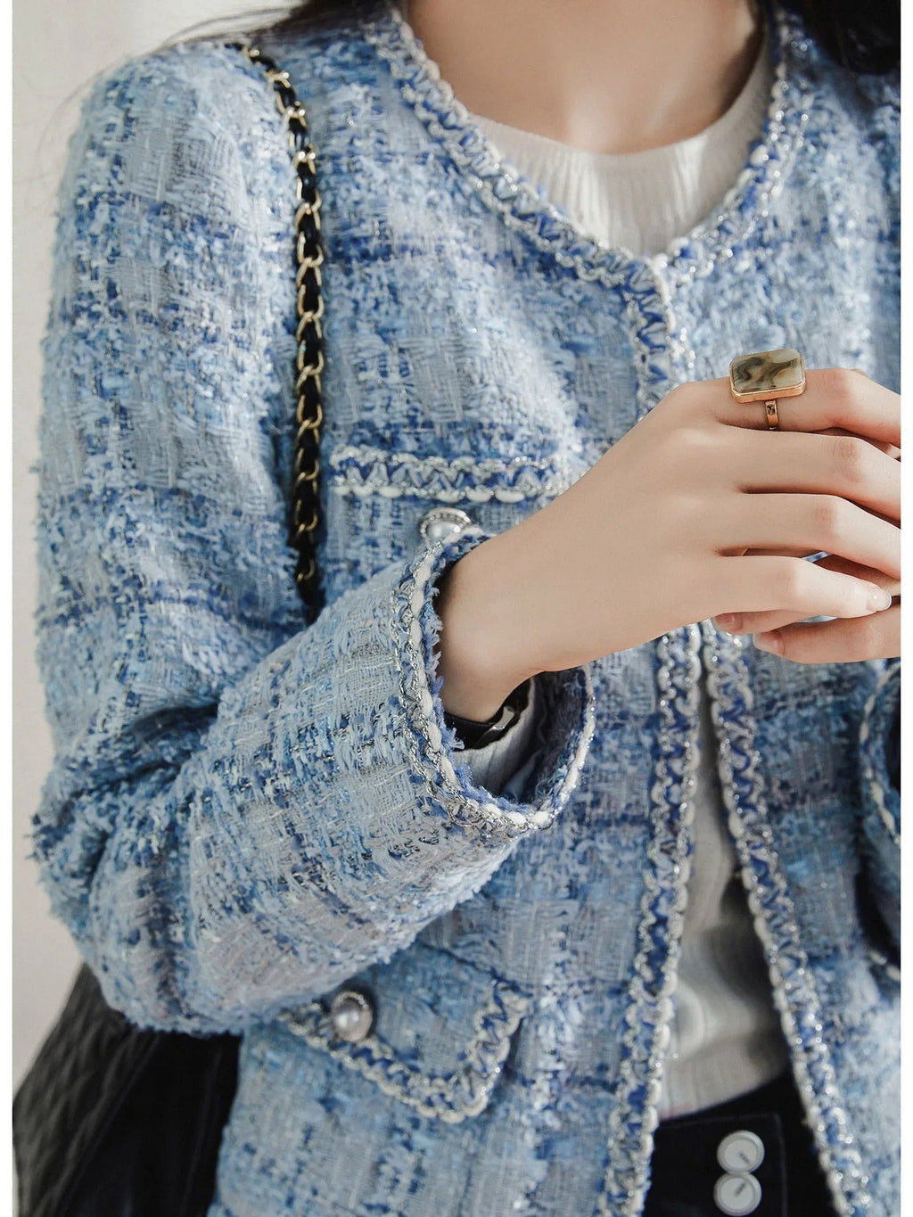 Casaco Feminino Clássico de Tweed Ferrazi