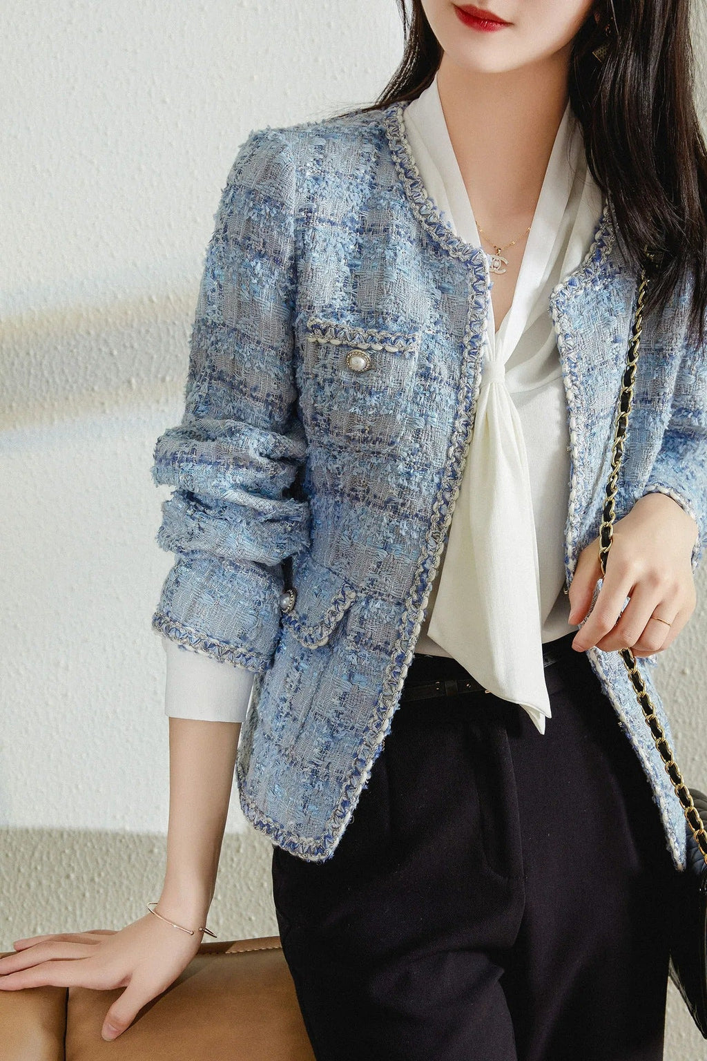 Casaco Feminino Clássico de Tweed Ferrazi