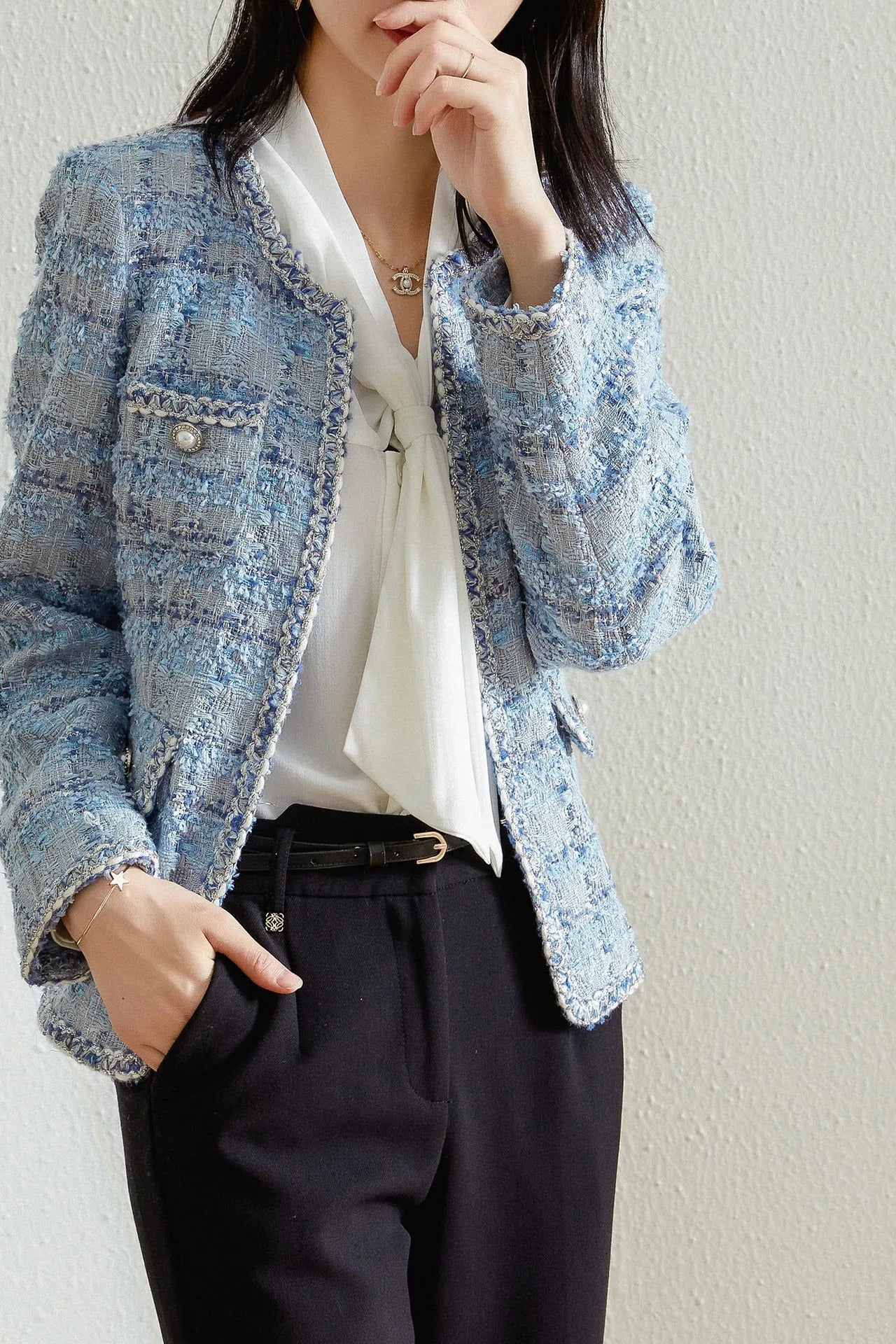 Casaco Feminino Clássico de Tweed Ferrazi
