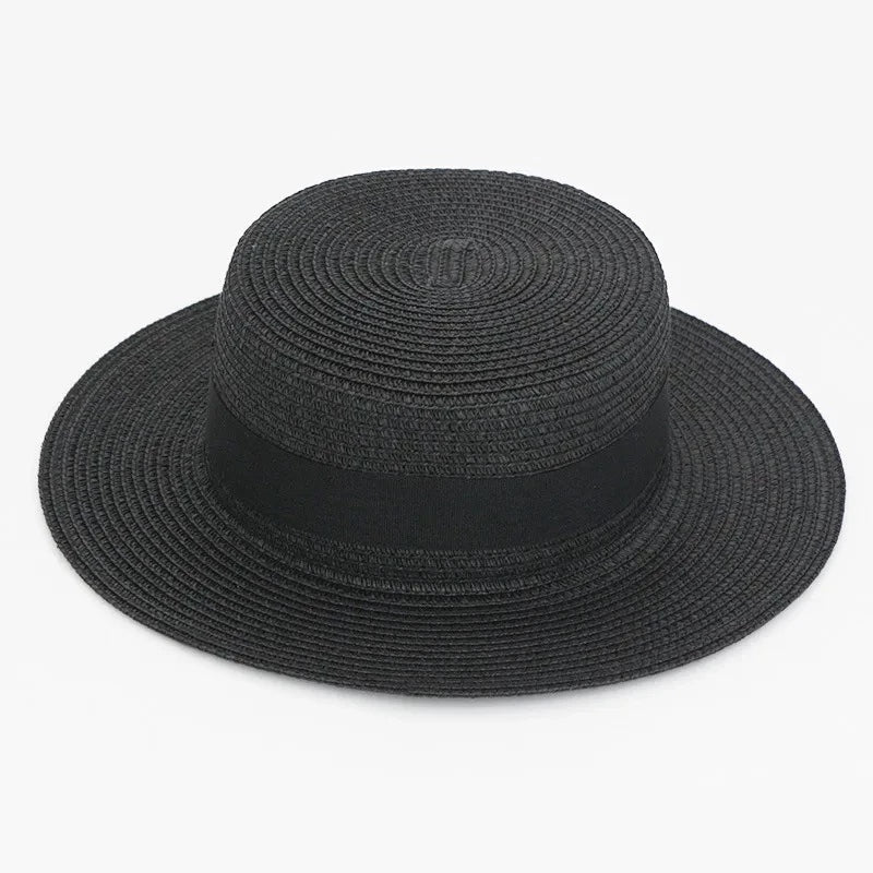 Chapéu Feminino para Praia de Palha Dobrável com Faixa Ferrazi