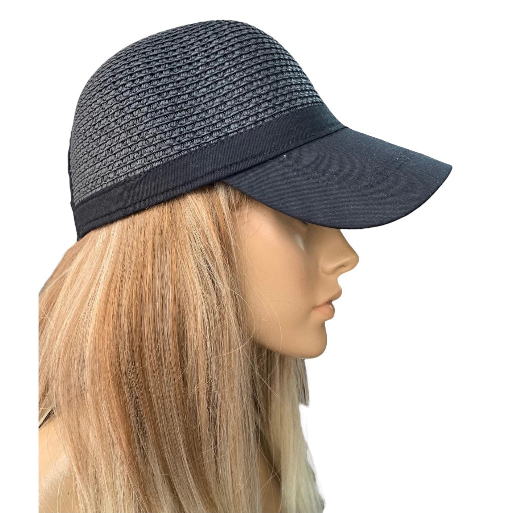 Chapéu Boné Feminino de Palha Aba Curva para Praia Ferrazi