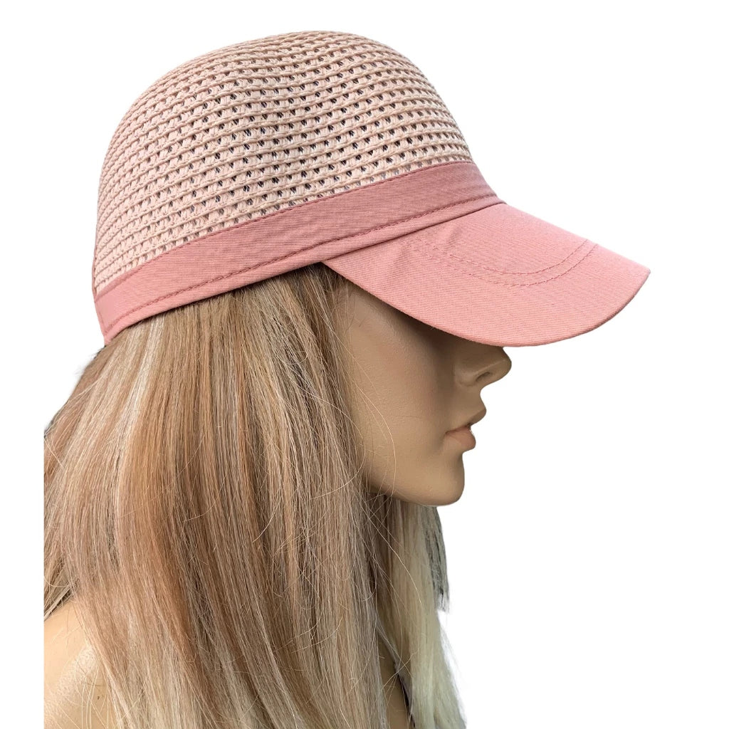 Chapéu Boné Feminino de Palha Aba Curva para Praia Ferrazi