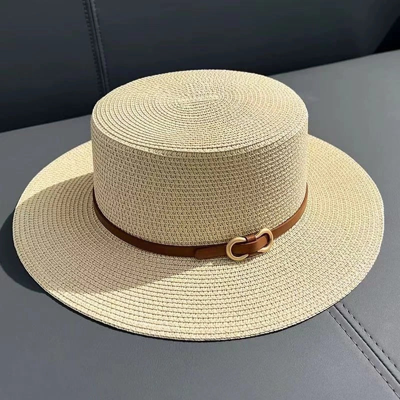 Chapéu Feminino Estilo Paris em Palha Dobrável com Faixa Ferrazi