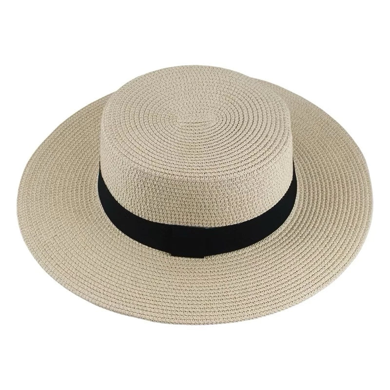 Chapéu Feminino de Palha Aba Média Dobrável com Faixa Ferrazi