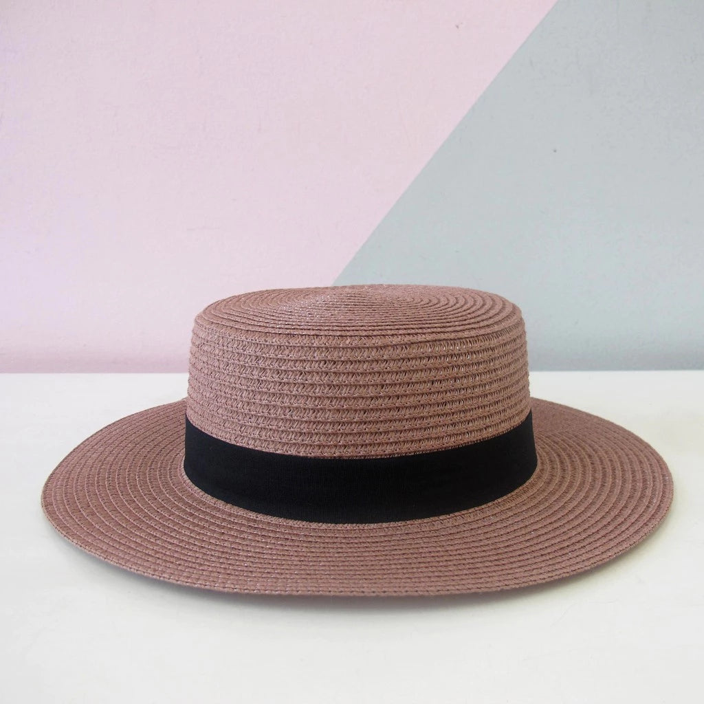 Chapéu Feminino de Praia Estilo Paris com Faixa Aba Média Dobrável Ferrrazi