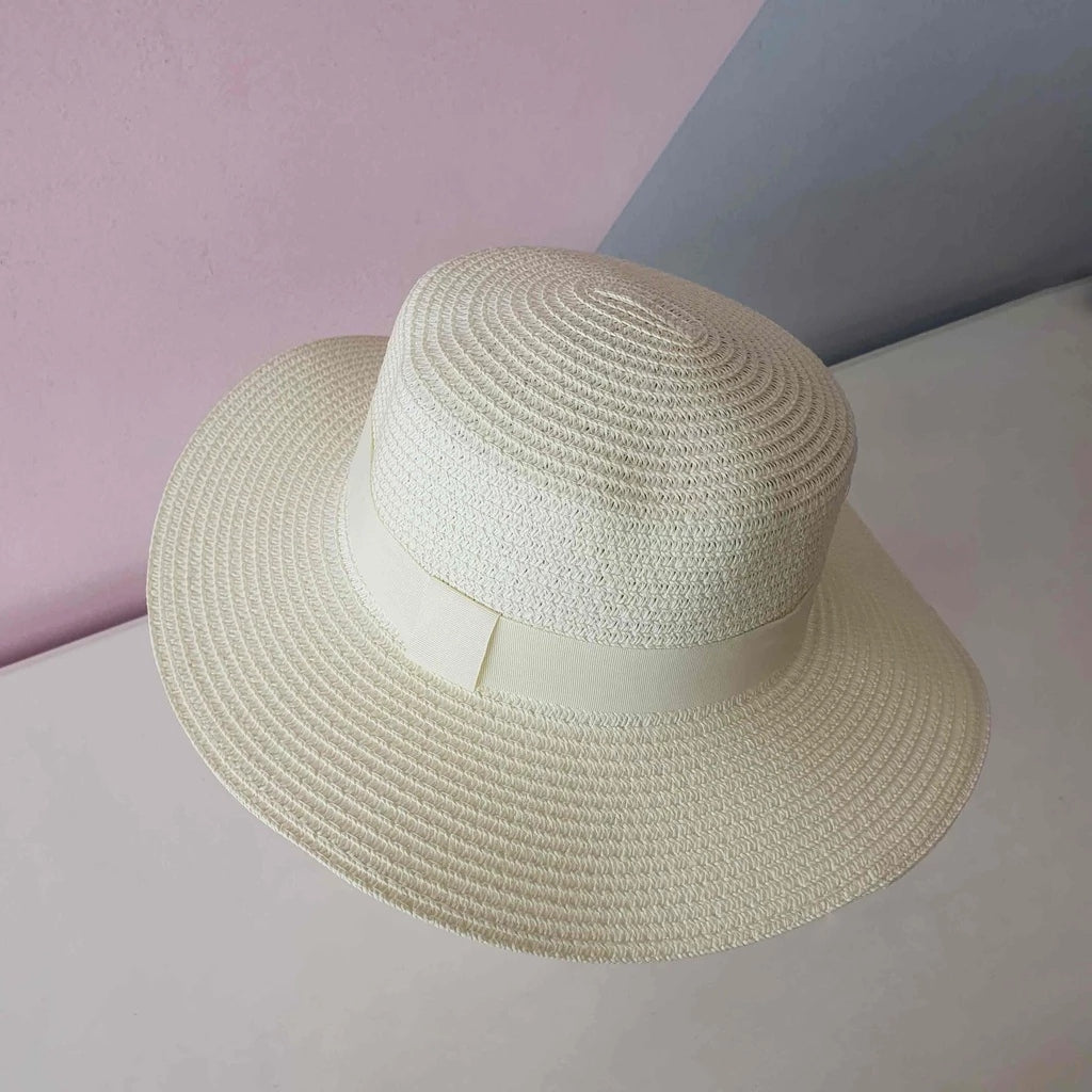 Chapéu de Praia Feminino de Palha Aba Média Dobrável Ferrazi