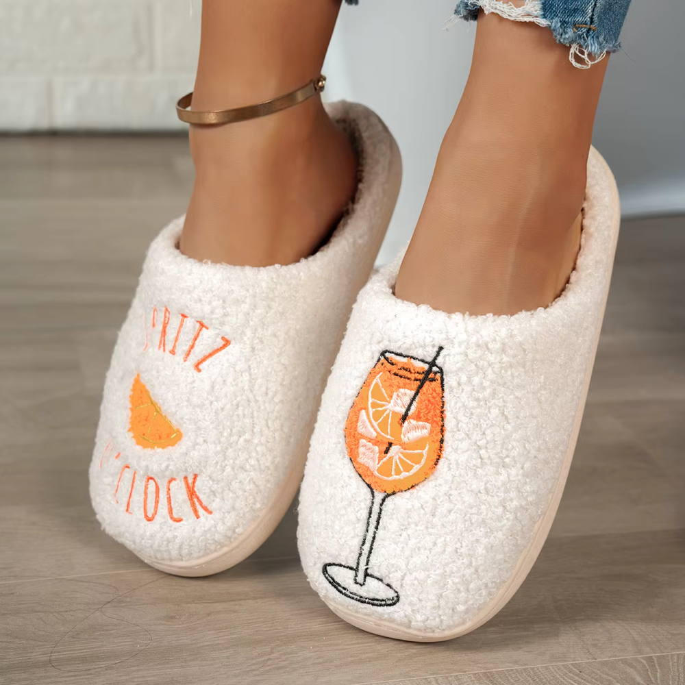 Chinelo Feminino de Pelúcia Estampado Antiderrapante Ferrazi