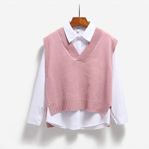 Colete Feminino Tricotado Gola V Ferrazi