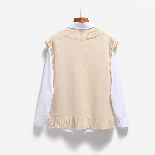 Colete Feminino Tricotado Gola V Ferrazi