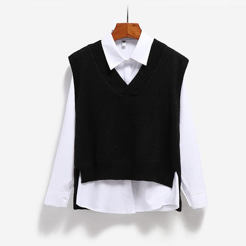 Colete Feminino Tricotado Gola V Ferrazi