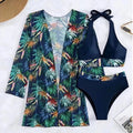 Conjunto Biquíni 3 Peças com Saída de Praia Kimono Tropical Ferrazi
