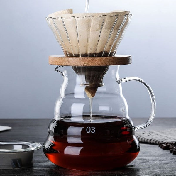 Conjunto Bule de Café de Vidro com Coador de Aço Inoxidável Ferrazi