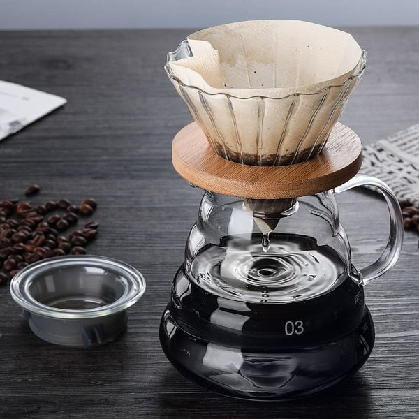 Conjunto Bule de Café de Vidro com Coador de Aço Inoxidável Ferrazi