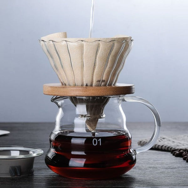 Conjunto Bule de Café de Vidro com Coador de Aço Inoxidável Ferrazi
