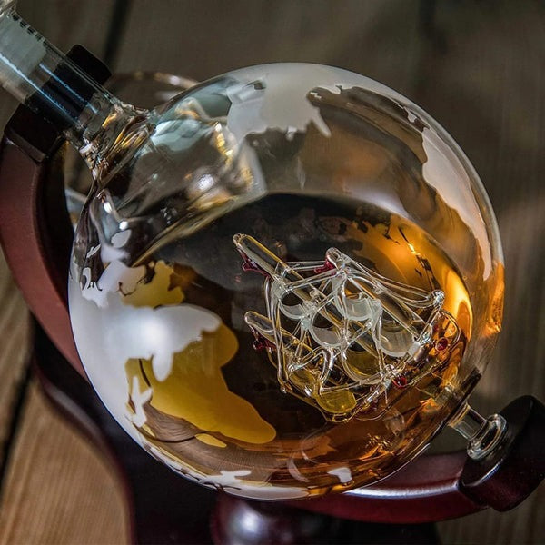 Conjunto Decanter de Whisky Globo de Vidro Ferrazi