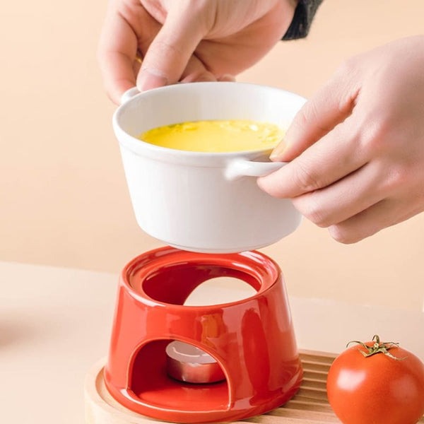 Conjunto Panela de Fondue de Chocolate e Queijo em Cerâmica