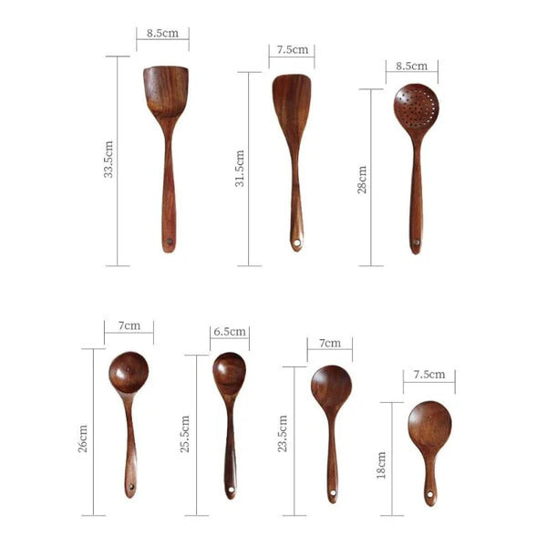 Conjunto Utensílios de Cozinha de Madeira Ferrazi