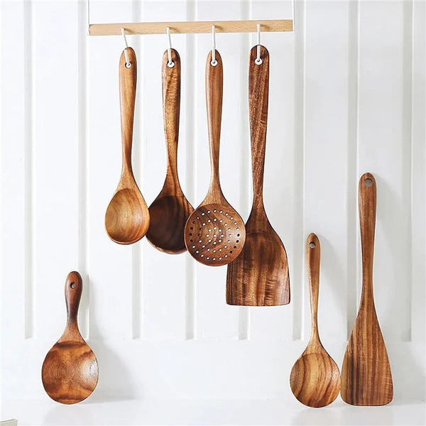 Conjunto Utensílios de Cozinha de Madeira Ferrazi