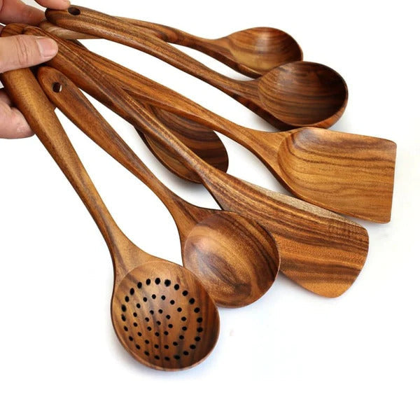 Conjunto Utensílios de Cozinha de Madeira Ferrazi