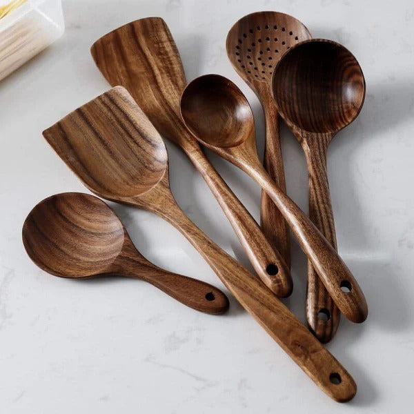 Conjunto Utensílios de Cozinha de Madeira Ferrazi