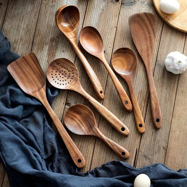 Conjunto Utensílios de Cozinha de Madeira Ferrazi