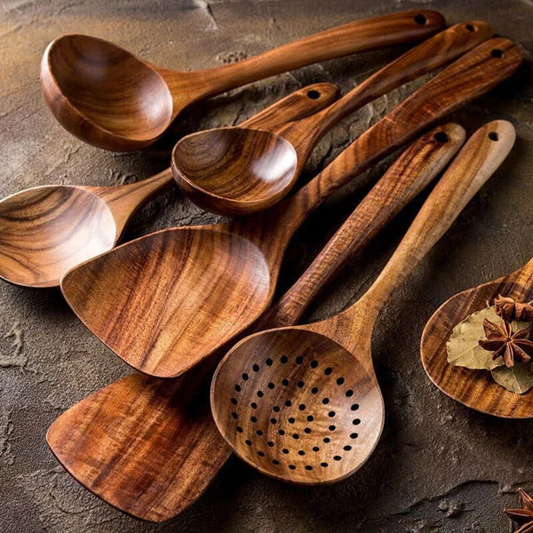 Conjunto Utensílios de Cozinha de Madeira Ferrazi