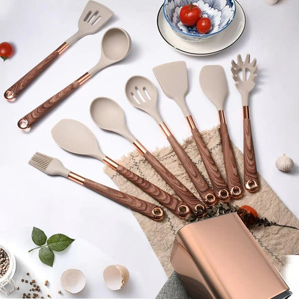 Conjunto de Utensílios de Cozinha com Organizador Inox Ferrazi