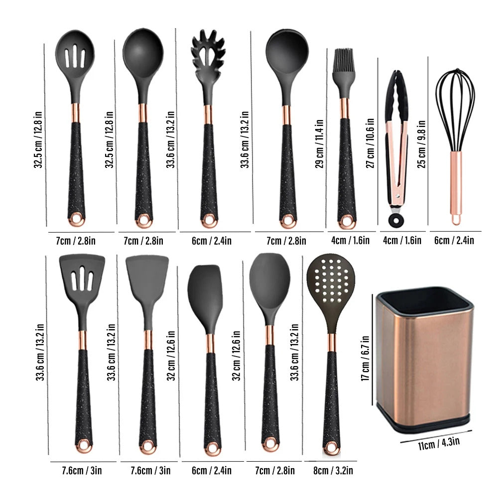 Conjunto de Utensílios de Cozinha com Organizador Inox Ferrazi