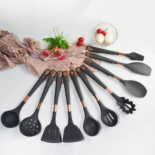 Conjunto de Utensílios de Cozinha com Organizador Inox Ferrazi