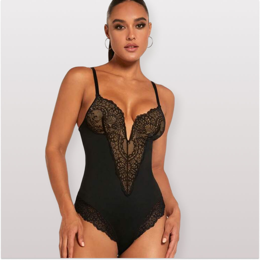 Body Modelador Renda Escultura Aura Suprema, Silhueta Elegante e Conforto Diário