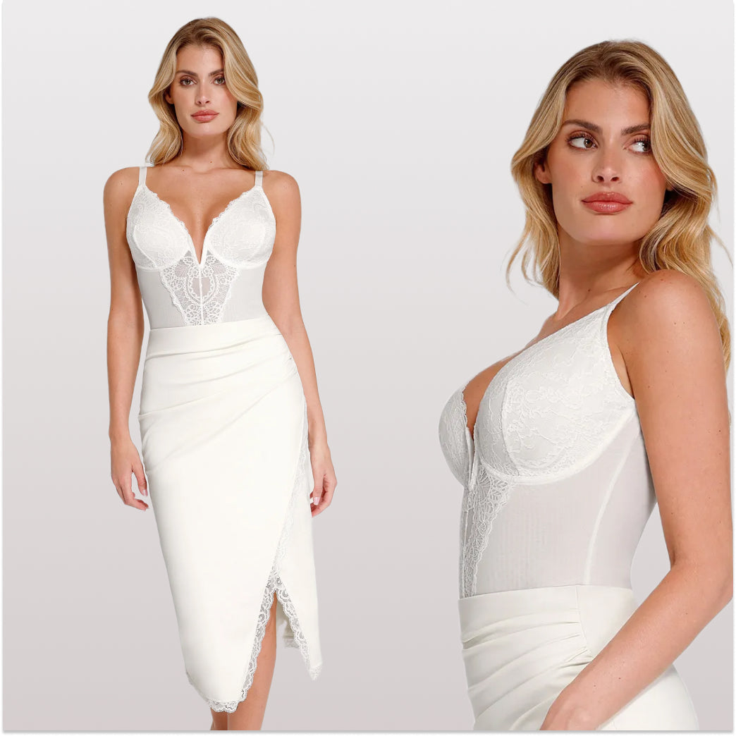 Body Modelador Renda Escultura Aura Suprema, Silhueta Elegante e Conforto Diário