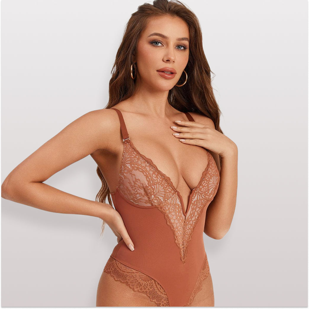 Body Modelador Renda Escultura Aura Suprema, Silhueta Elegante e Conforto Diário