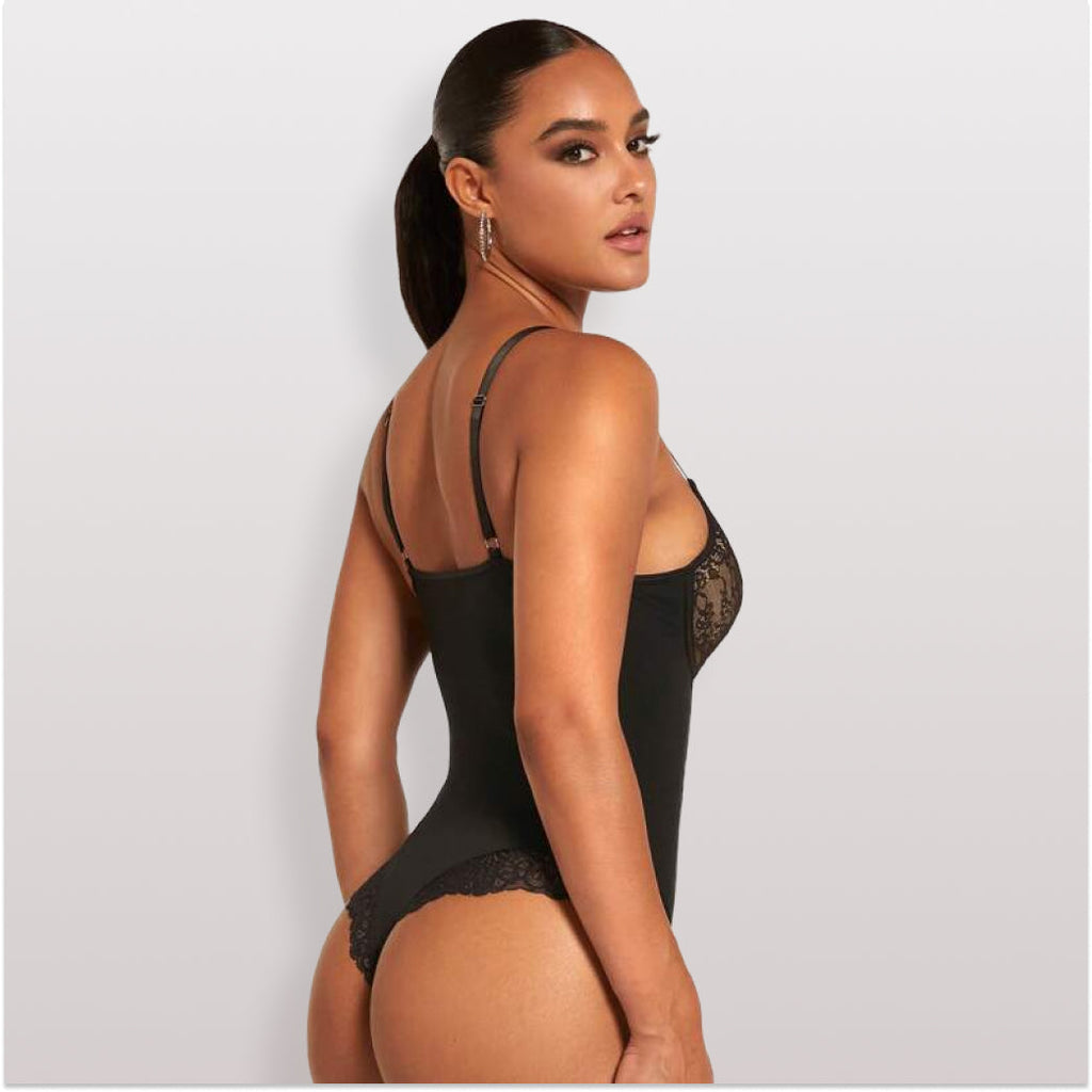 Body Modelador Renda Escultura Aura Suprema, Silhueta Elegante e Conforto Diário