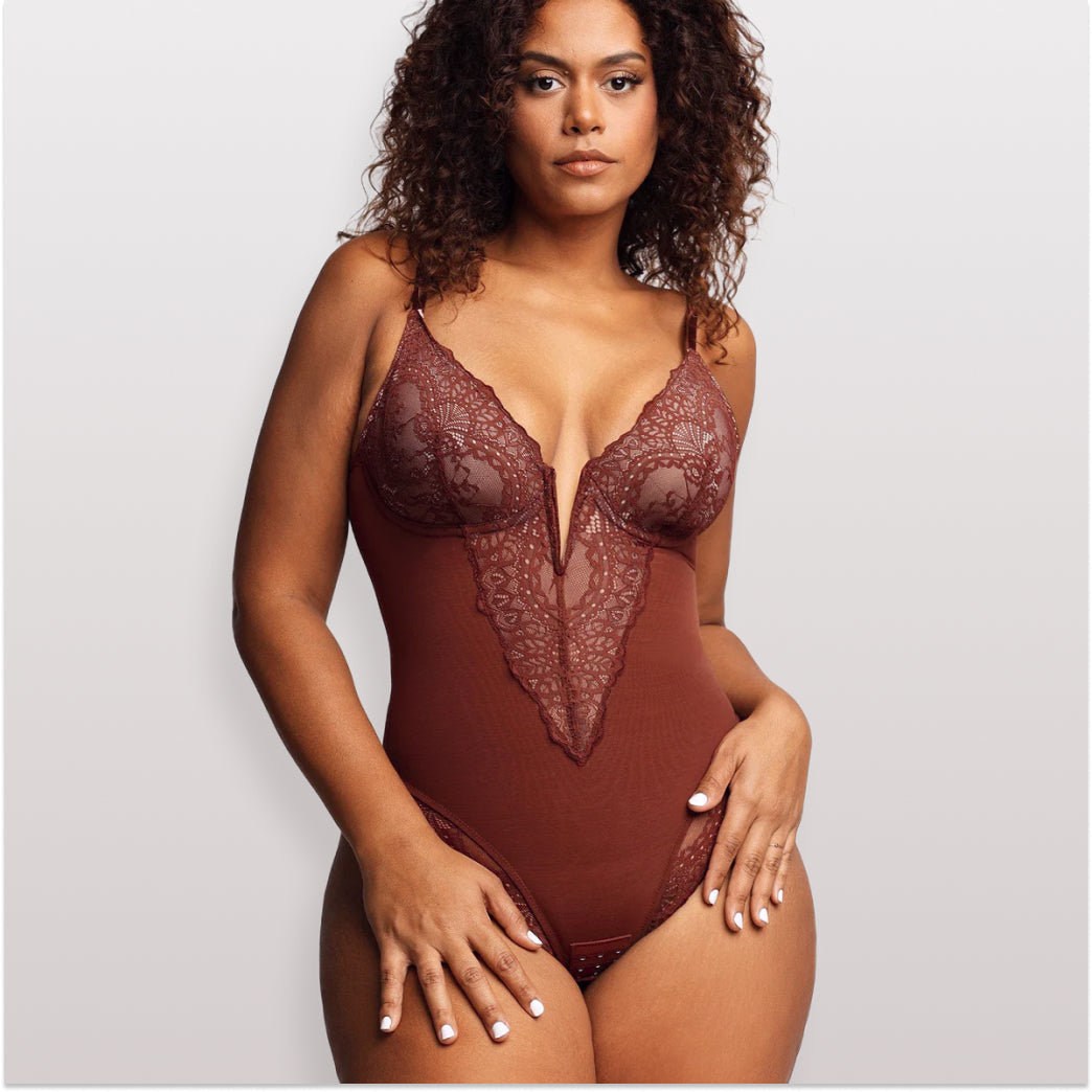 Body Modelador Renda Escultura Aura Suprema, Silhueta Elegante e Conforto Diário