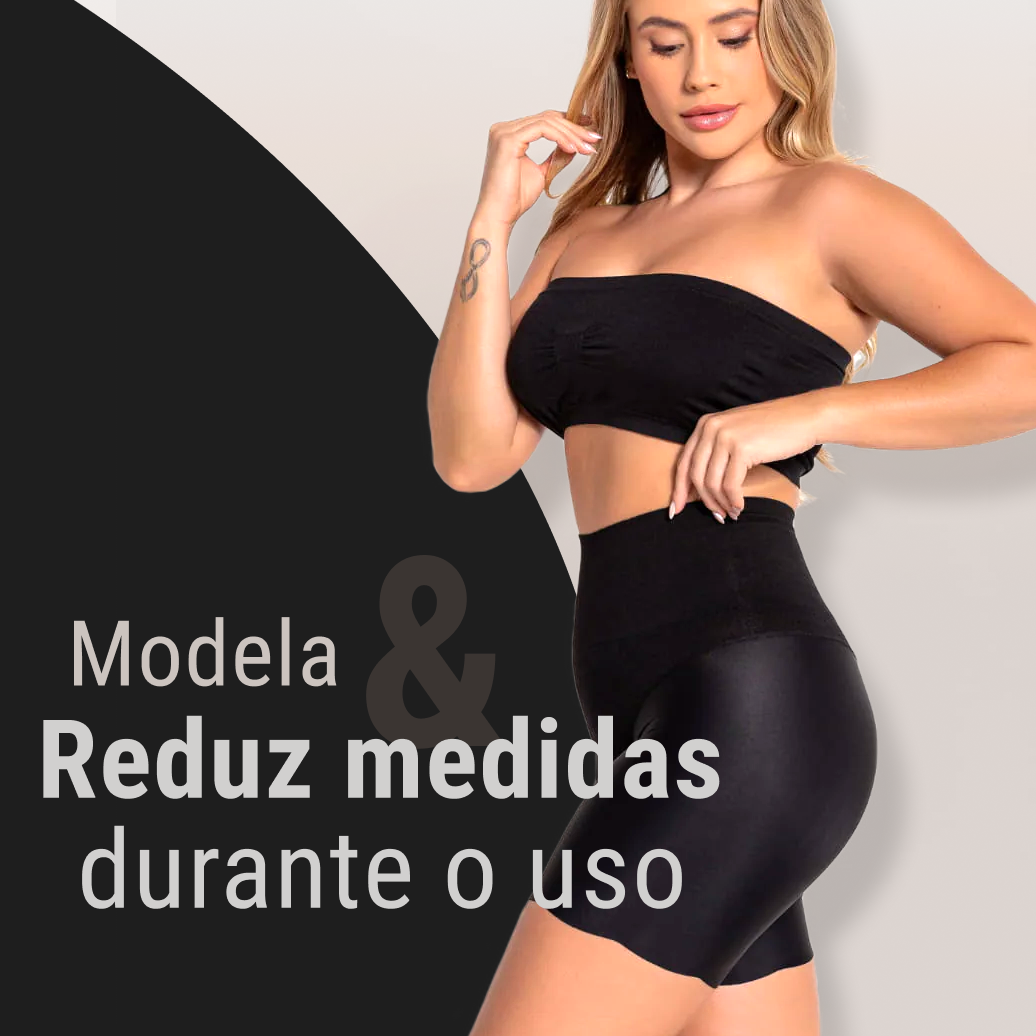Short Modelador Compressão Suave Aura Harmonia, Silhueta Definida com Conforto Absoluto - Compre 1 Leve 2