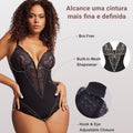 Body Modelador Renda Escultura Aura Suprema, Silhueta Elegante e Conforto Diário