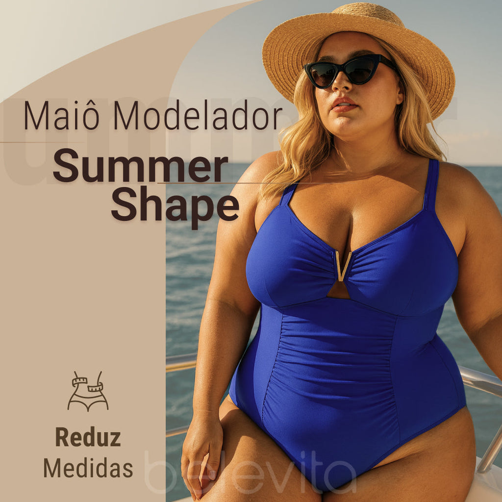 Maiô Modelador Tecido Compressivo Aura Vital Harmonia, Silhueta Definida com Conforto Absoluto