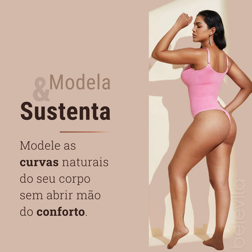 Body Modelador Compressão Suave Aura Estilo Eclipse, Silhueta Definida e Conforto Diário - Compre 1 Leve 2