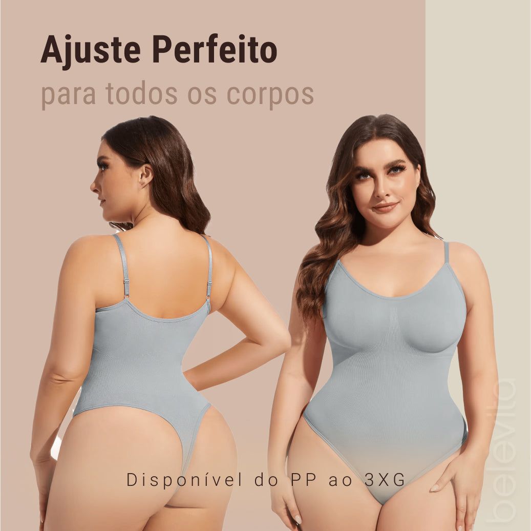 Body Modelador Compressão Suave Aura Estilo Eclipse, Silhueta Definida e Conforto Diário - Compre 1 Leve 2