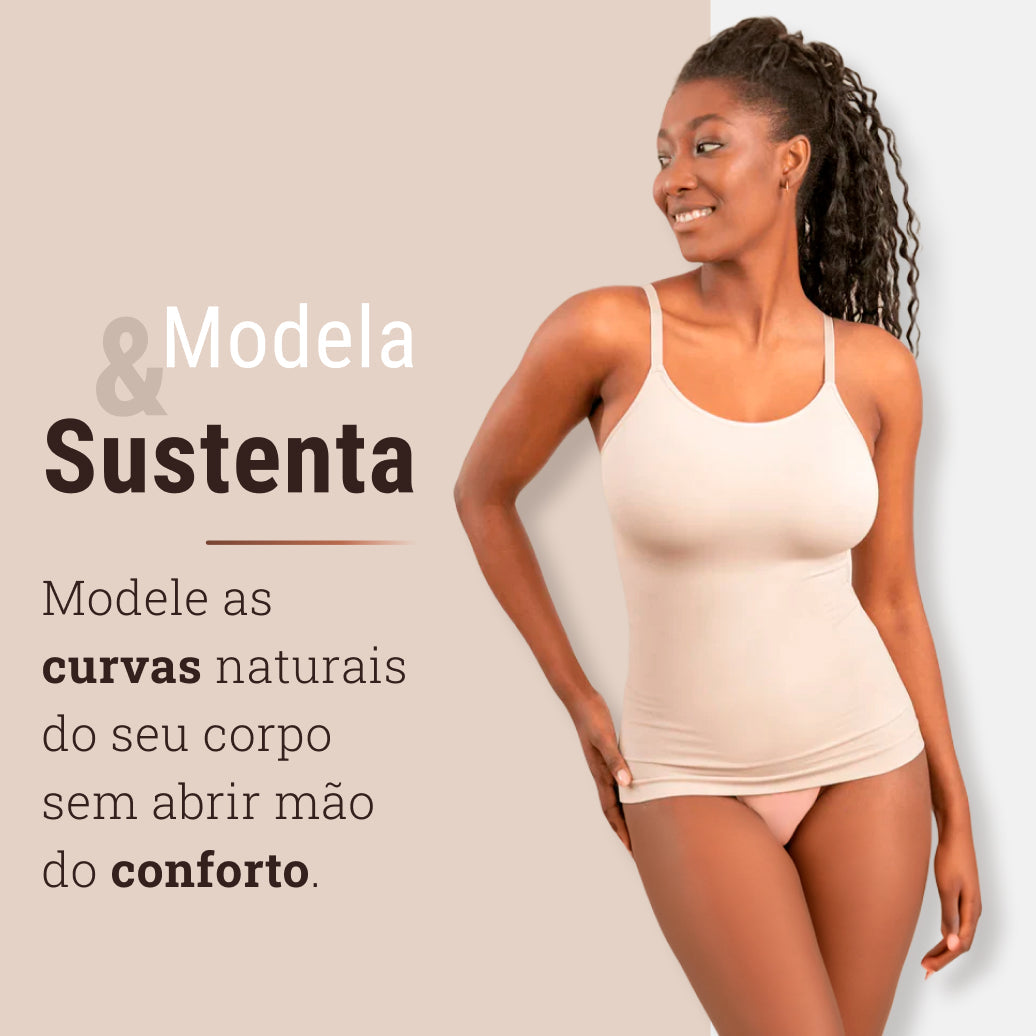Regata Modeladora Compressão Contorno Prisma Vitalidade, Silhueta Definida Instantaneamente