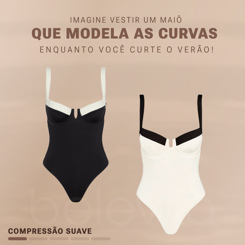 Maiô Modelador Tecido Compressivo Aura Horizonte Serenidade, Corpo Definido com Conforto Absoluto