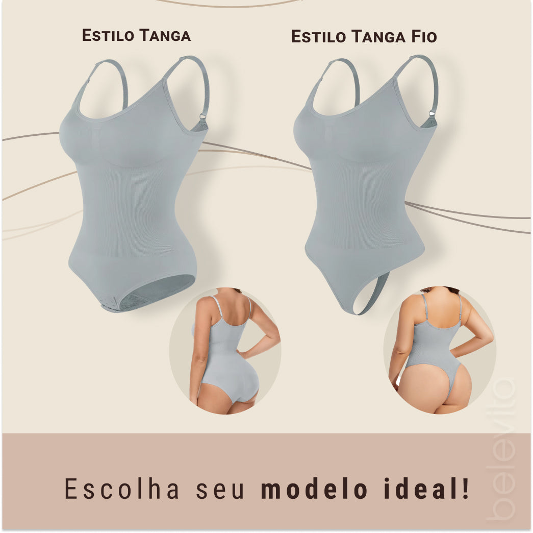 Body Modelador Compressão Suave Aura Estilo Eclipse, Silhueta Definida e Conforto Diário - Compre 1 Leve 2